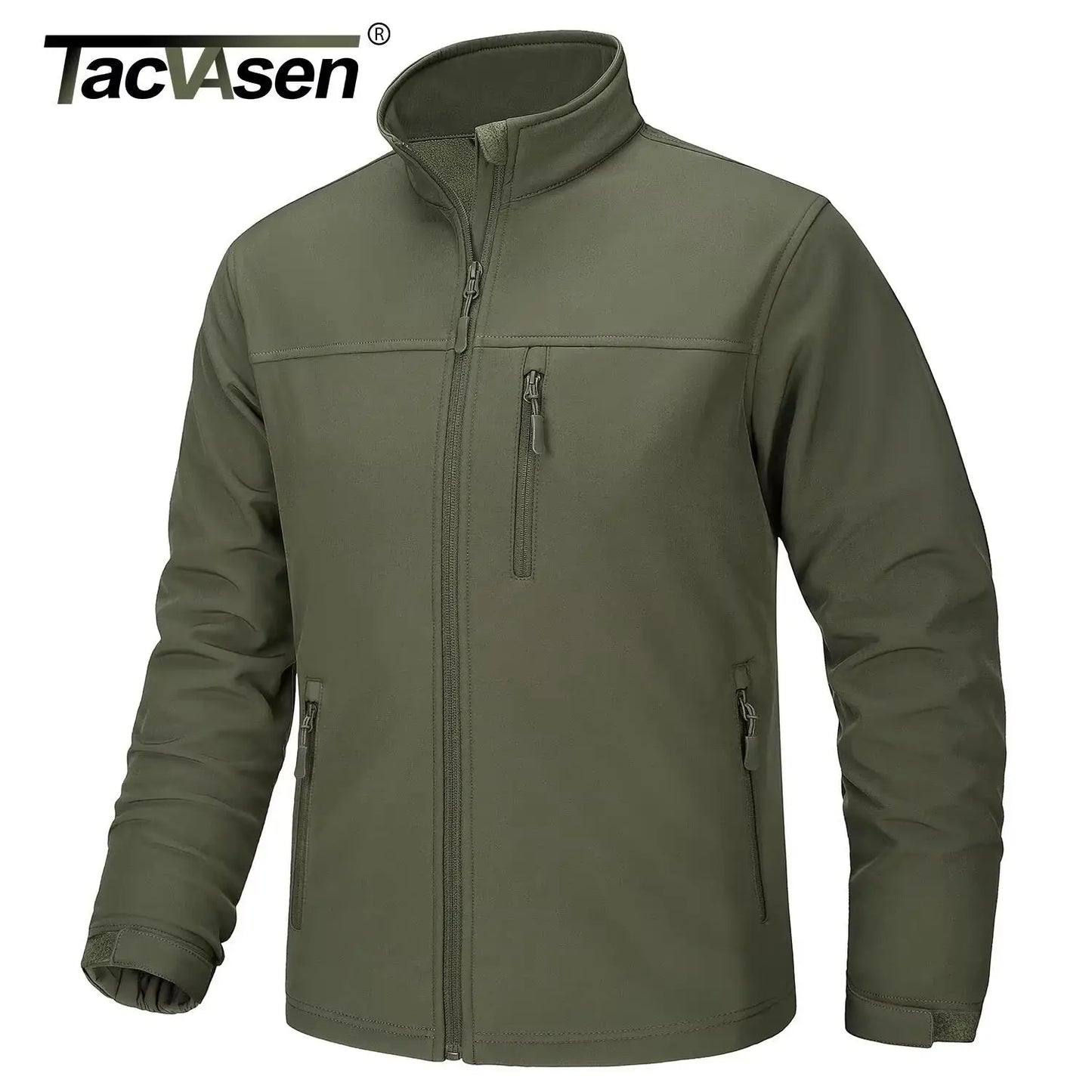 TACVASEN fodera in pile impermeabile giacca a vento giacche da lavoro invernali da uomo tasca con cerniera cappotti Casual capispalla con Zip intera top