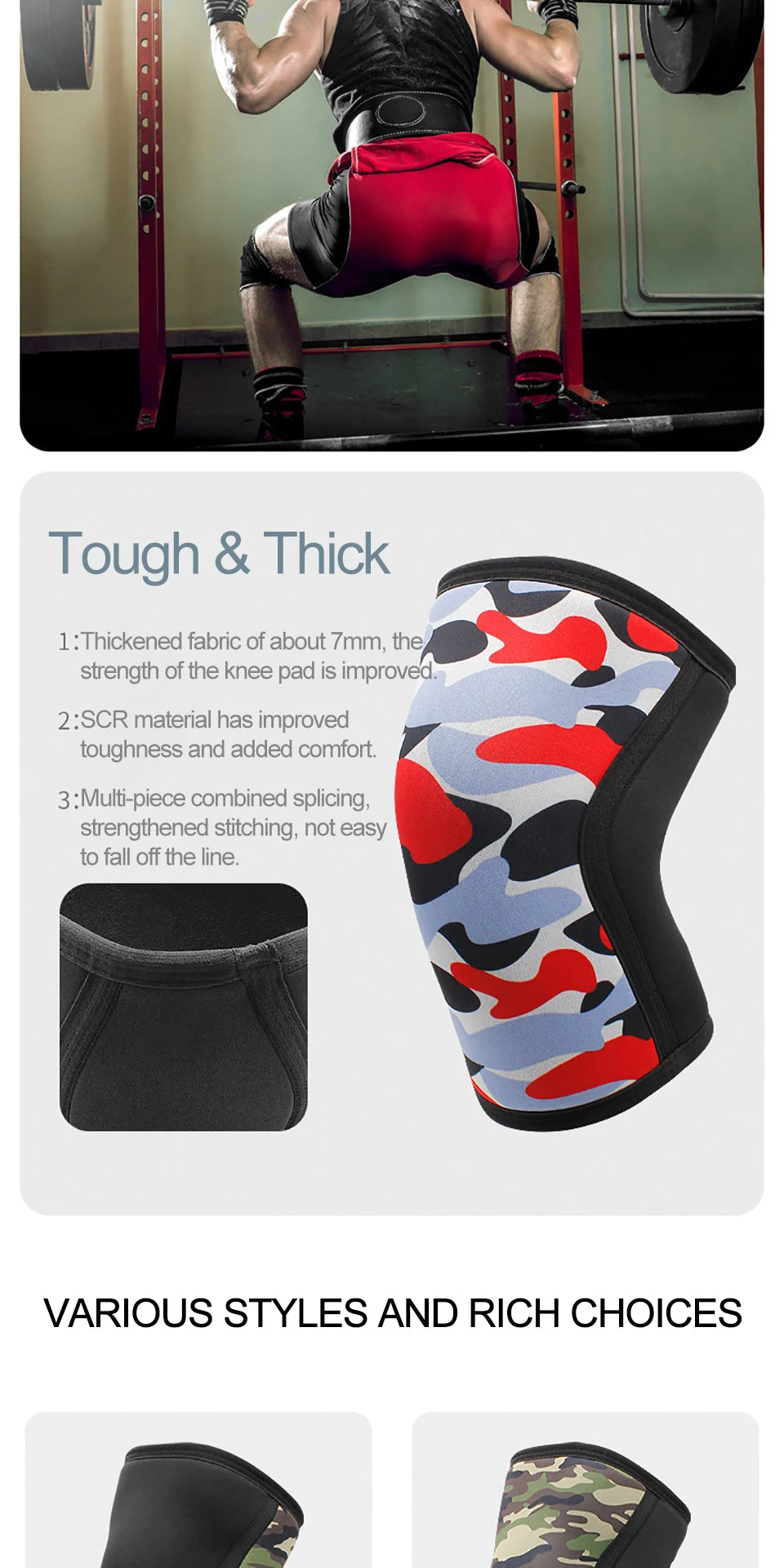 Ginocchiere Neoprene 7 Mm Aolikes Stabilità Protezione Comfort Sollevamento Pesi CrossFit Per Atleti