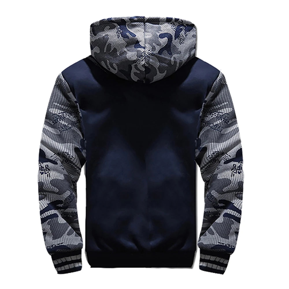 Giacca Invernale Da Uomo Camouflage Con Cappuccio In Pile A Manica Lunga Streetwear Abbigliamento Uomo