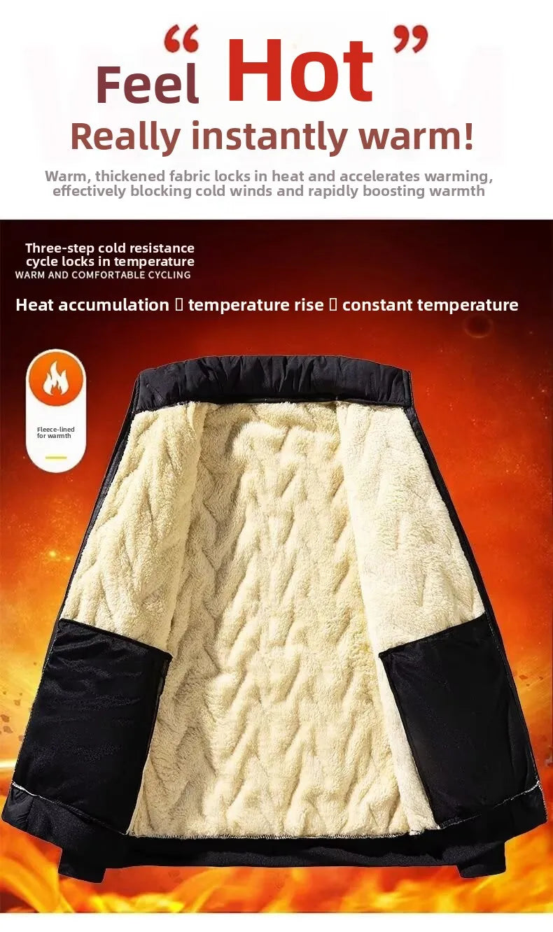 Cappotto Uomo In Velluto Di Agnello Foderato Autunno Inverno Colletto Intagliato Con Tasche Elegante