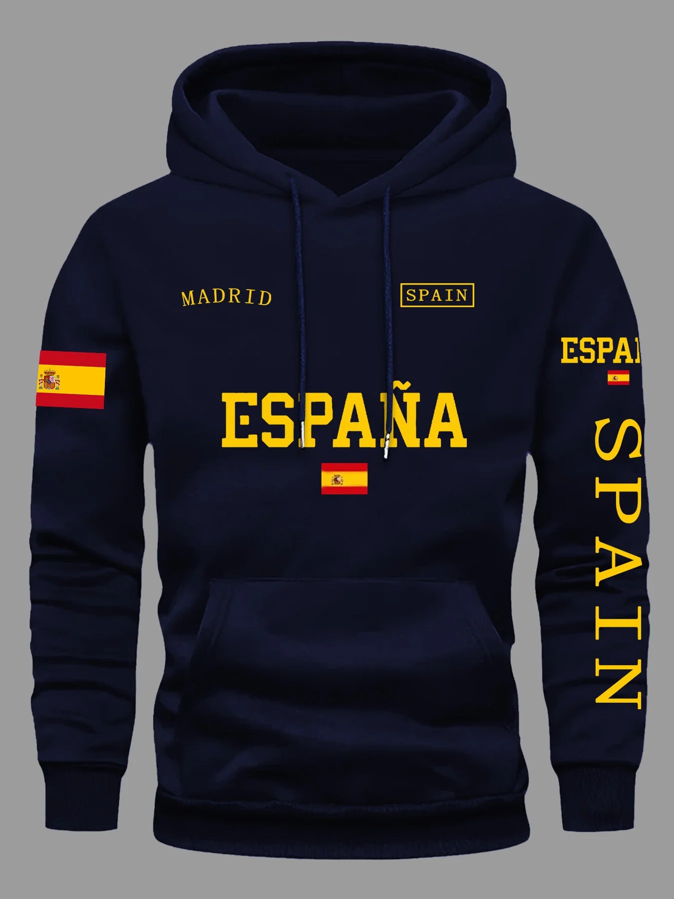 Felpa Con Cappuccio Da Donna Con Stampa Grafica Bandiera Spagnola Autunno Inverno Abbigliamento Casual Caldo E Sportivo
