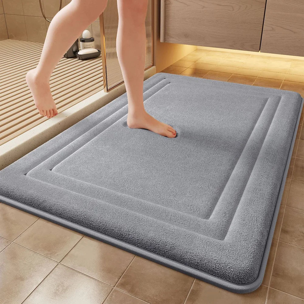 Tappetino Da Bagno Super Assorbente In Velluto Corallo Antiscivolo Ecologico Zerbino