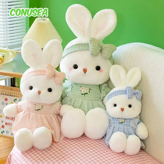 Coniglio Peluche Simpatico Con Fiore Gonna Giocattolo Morbido Bambola Pasquale Regali Di Natale Bambini Ragazze