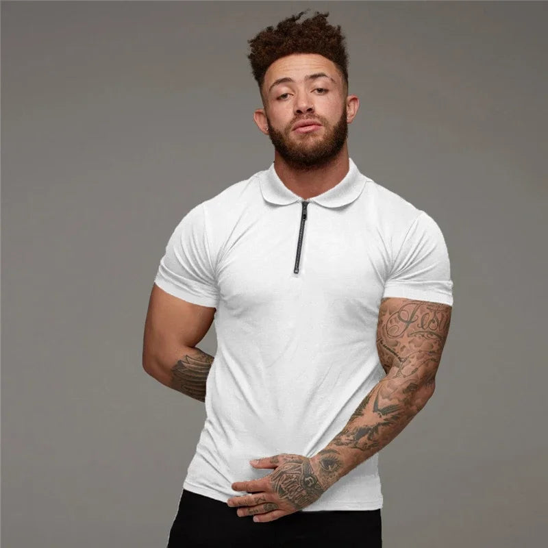 Polo Da Uomo Maniche Corte In Cotone Nuova Abbigliamento Sportivo Fitness Di Tendenza Per Bodybuilding