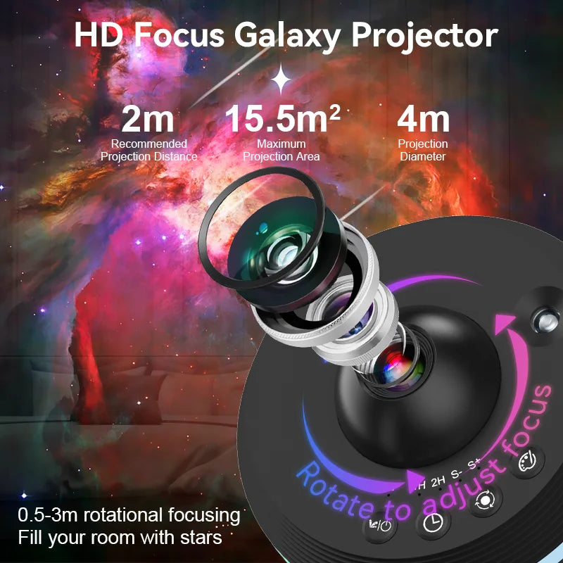 Proiettore Galaxy Star 12 In 1 Con Meteor Lampada Notturna Rotante Space Ball Per Bambini