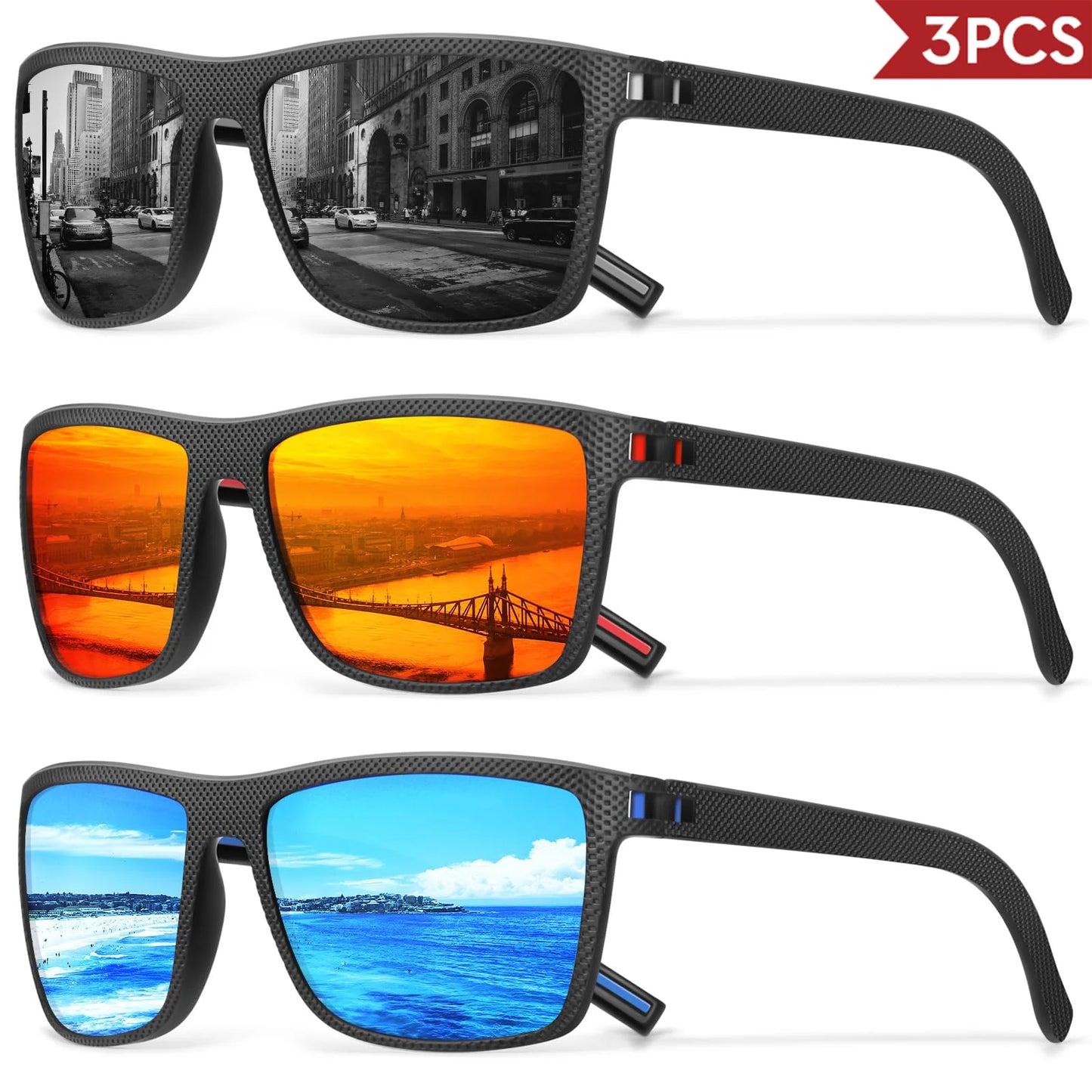 Confezione Occhiali Da Sole Polarizzati Colorati Unisex Con Scatola Di Design UV400 Per Guida Pesca E Sport All Aperto