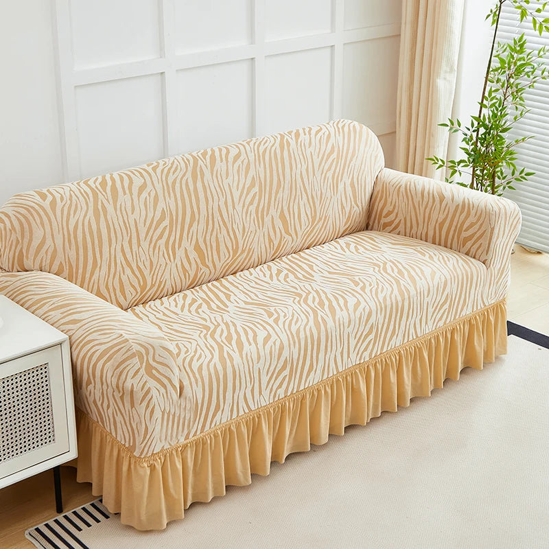 1pc Gonna Onda Cationica Copridivano Fodera per Divano Jacquard Elastico All-inclusive Protezione per Divano Regolabile Antiscivolo Universale