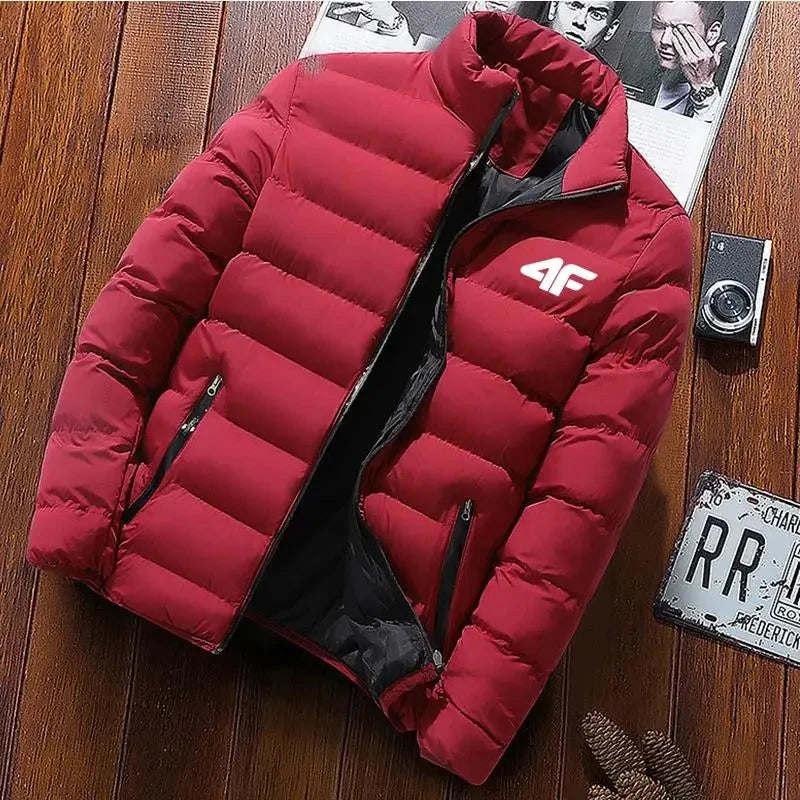 Giacca Invernale da Uomo 2024 Poliestere Caldo e Leggero Colletto alla Coreana Moda Casual Business