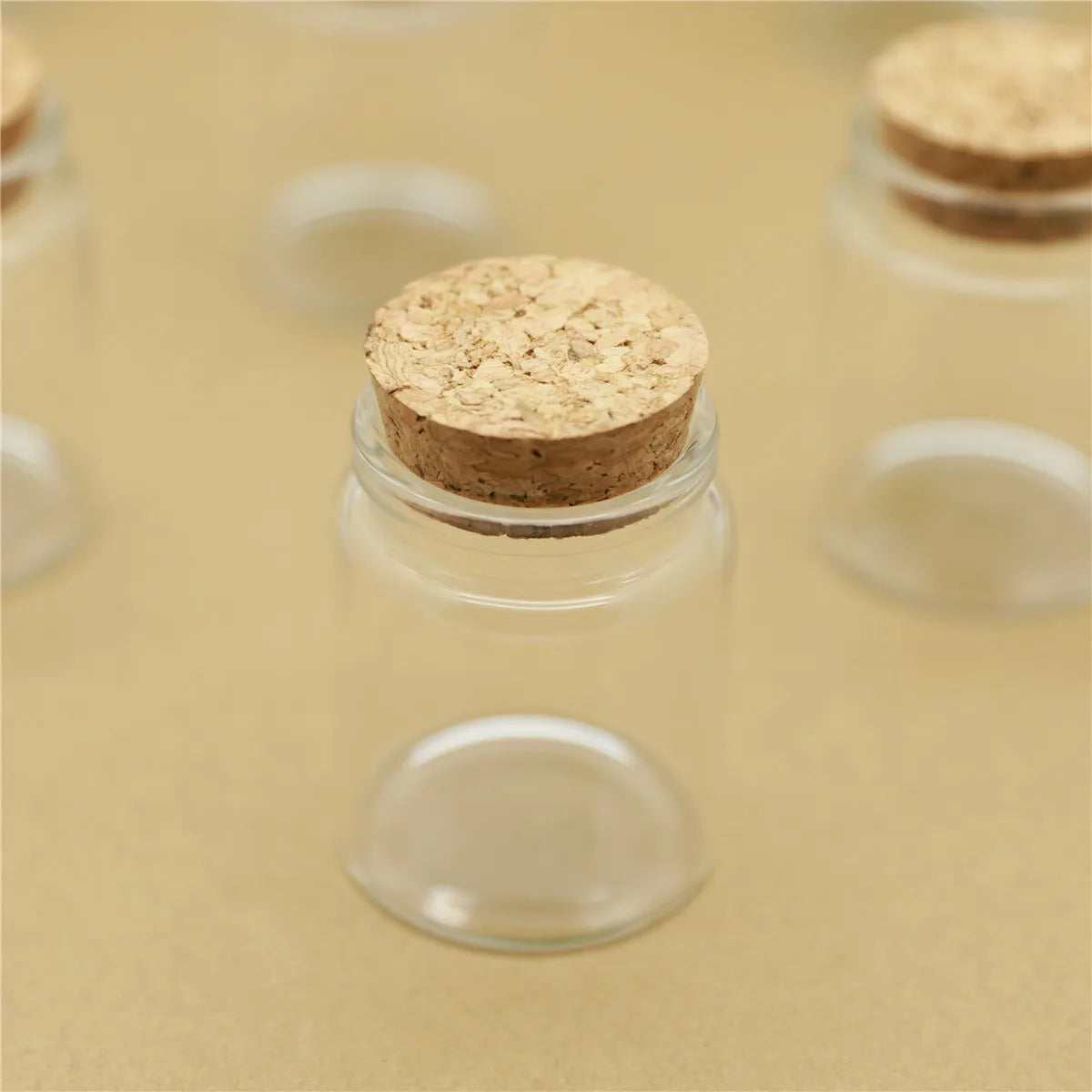 Set Di 6 Barattoli Di Vetro Da 60 Ml Con Tappo Per Conservazione Spezie Dolci Fiale E Caramelle