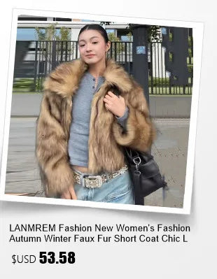 Lanmrem 2025 Gilet Pelliccia Sintetica Donna Imitazione Shearling Chic Autunno Inverno Abbigliamento 2DB4916