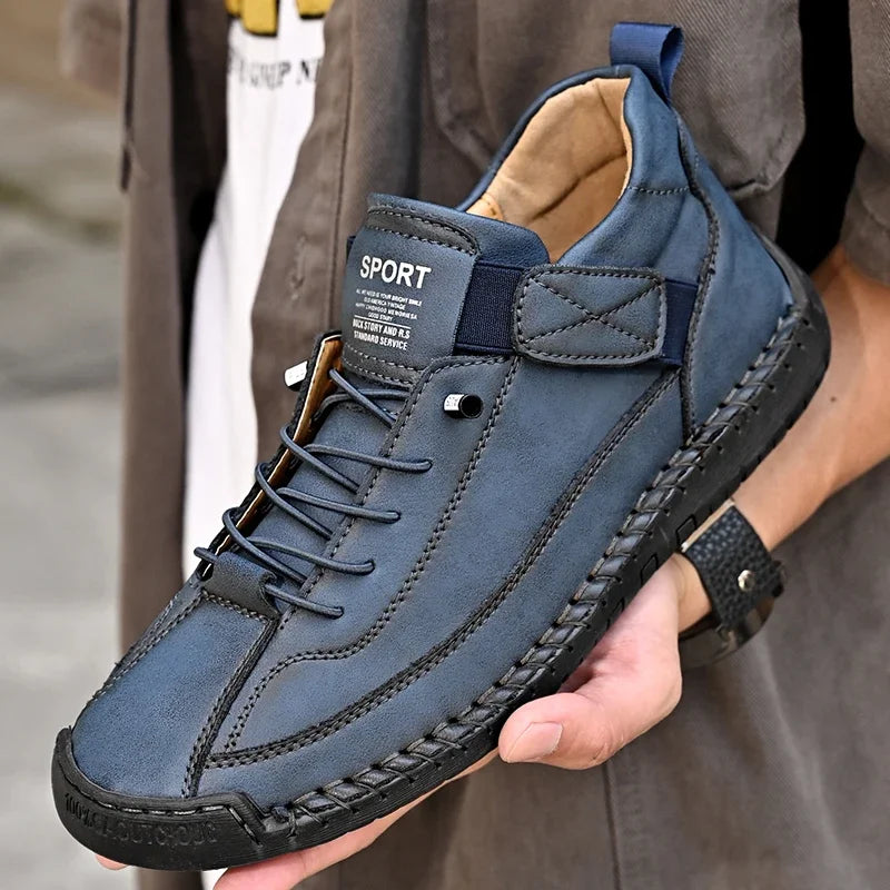 Scarpe In Pelle Cucite A Mano Uomo Scarpe Casual Da Passeggio Antiscivolo Leggere Esterno Taglia 47 48 Mocassini Slip On