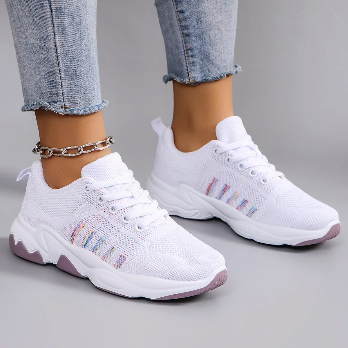 Scarpe Sportive Da Donna Primaverili Leggere Traspiranti Antiscivolo Scarpe Basse Casual Moderne
