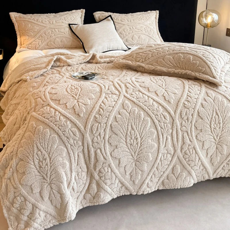 Coperta Stampata Floreale 3D In Stile Europeo Pile Di Corallo Spesso Per Inverno Calda Trapunta Facile Da Mantenere