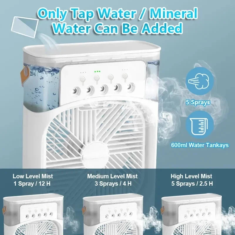 Ventilatore 3 In 1 Condizionatore D Aria Portatile Domestico Umidificatore LED Luce Notturna Per Ufficio Casa
