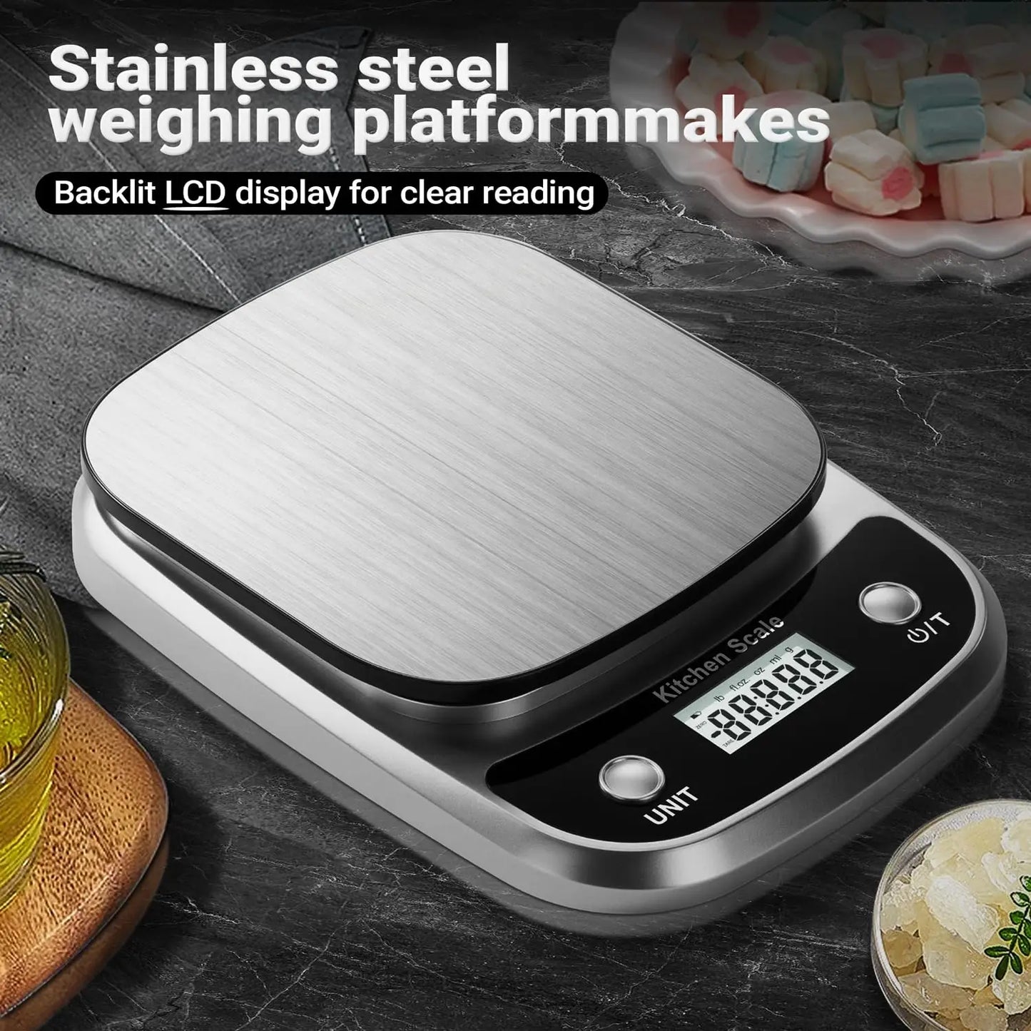 Bilancia Da Cucina Digitale In Acciaio Inox Con Display LCD Portatile Per Alimenti Gioielli Caffè Cucina 5 Kg 10 Kg 1 g