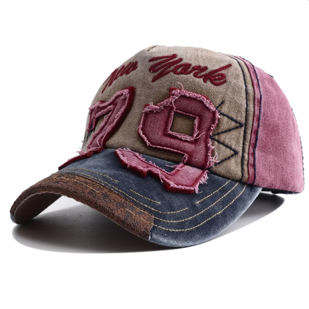 Berretto Da Baseball In Cotone Lavato Unisex Ricamo Lettera Regolabile Casual Outdoor Streetwear Cappelli Sportivi
