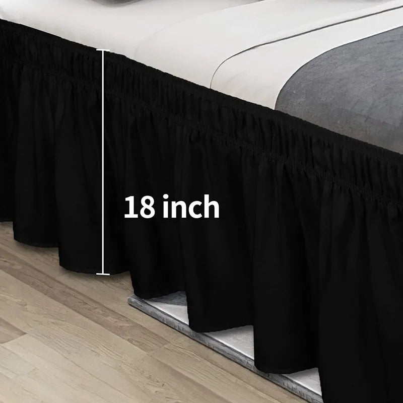 Gonne Da Letto Avvolgenti Con Volant Per Letti Queen In Tessuto Resistente Alle Pieghe Elastico Regolabile Facile Da Montare