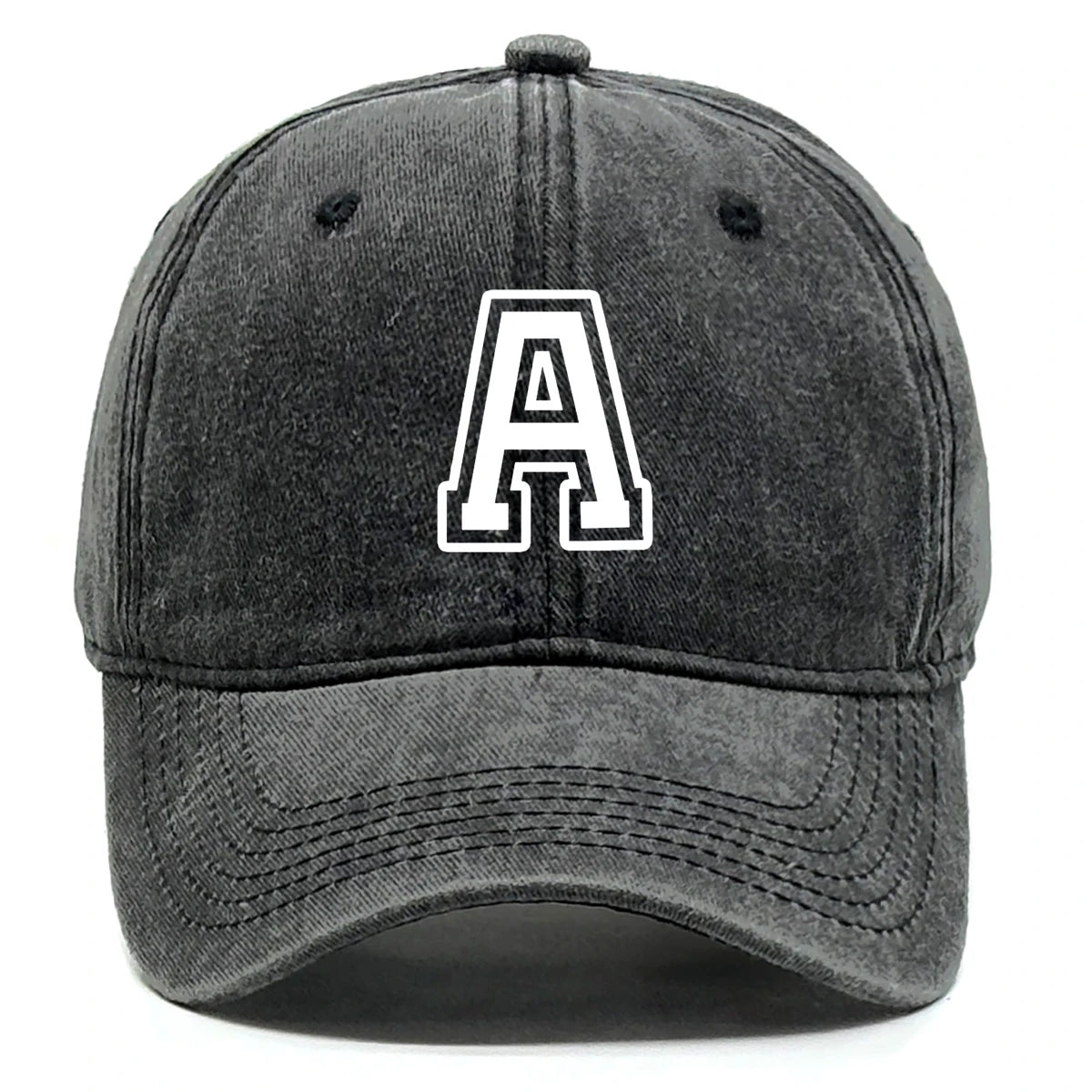 Berretto Da Baseball Unisex Con Stampa Lettera Iniziale AZ Cotone Lavato Retrò Con Visiera Sportiva