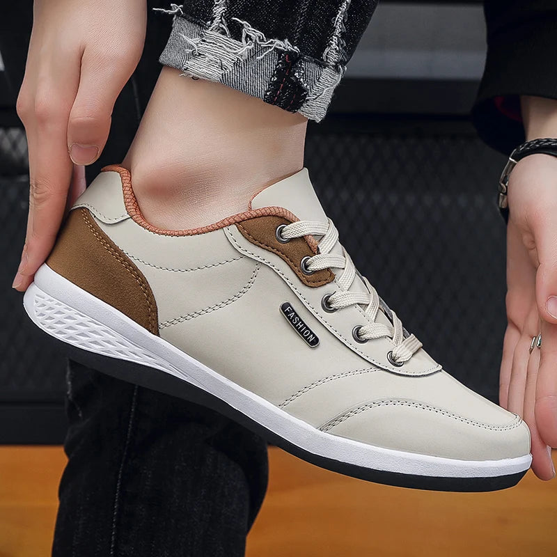 Scarpe Da Uomo Impermeabili Primavera Autunno Scarpe Da Ginnastica Da Passeggio In Pelle Antiscivolo Per Tempo Libero