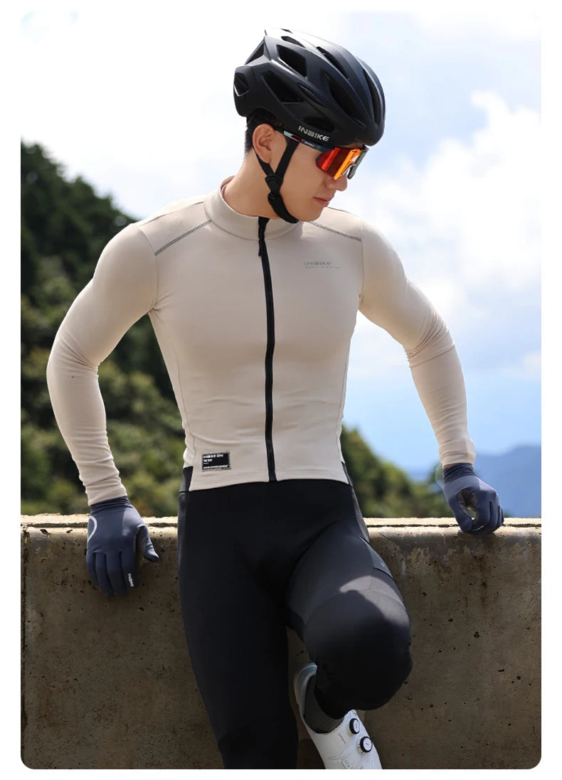 Maglia Uomo Maniche Lunghe in Pile Termico Inbike 2025 per MTB Autunno Inverno Abbigliamento Ciclismo
