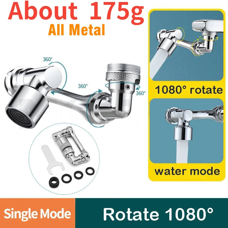 Estensore Aeratore Per Rubinetto Rotante Universale 1080 Gradi Testa Spruzzatrice 22 24mm Adattatore Lavabo Cucina