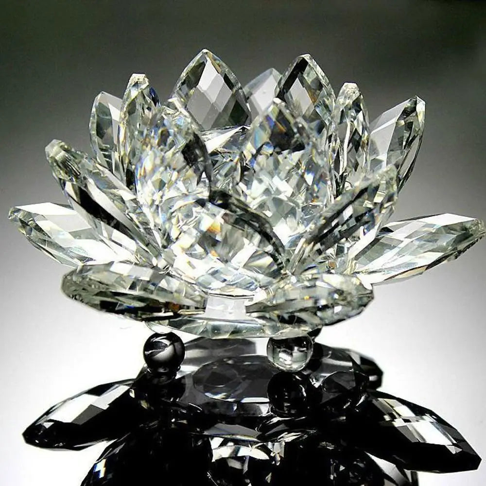 Regali Souvenir Fermacarte Vetro Artigianale Miniatura Fiore Di Loto Decorazione Figurina Cristallo