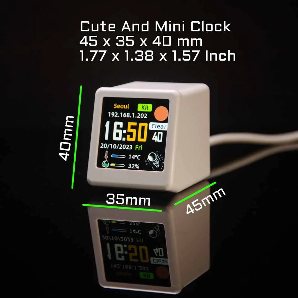 Orologio Stazione Meteo WiFi Ultra Intelligente GeekMagic Decorazione Letto Ora Dati Album Fotografico Gif Animazione
