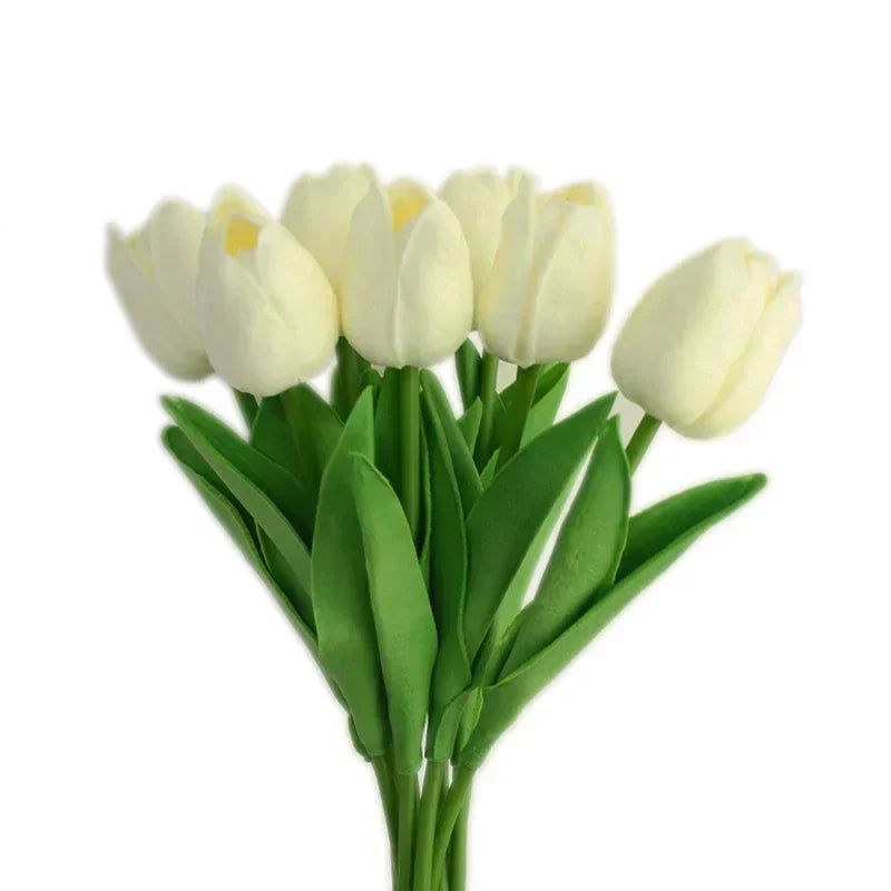 10 pezzi di fiori artificiali di tulipano, bouquet al tocco reale, fiori finti, decorazione per forniture di nozze, decorazioni per la casa, fiori di San Valentino