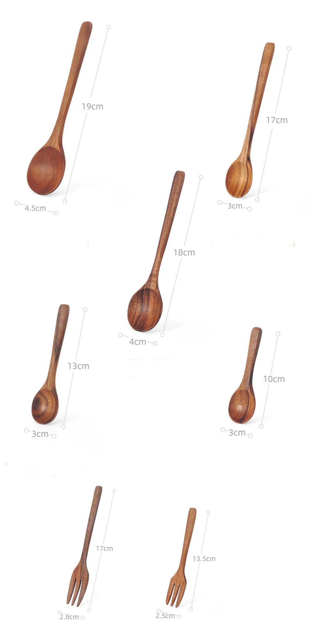 Set Da 7 Pezzi Cucchiai In Legno In Stile Occidentale Utensili Da Cucina Multiuso Per Ramen Insalata Zuppa Dessert E Tè