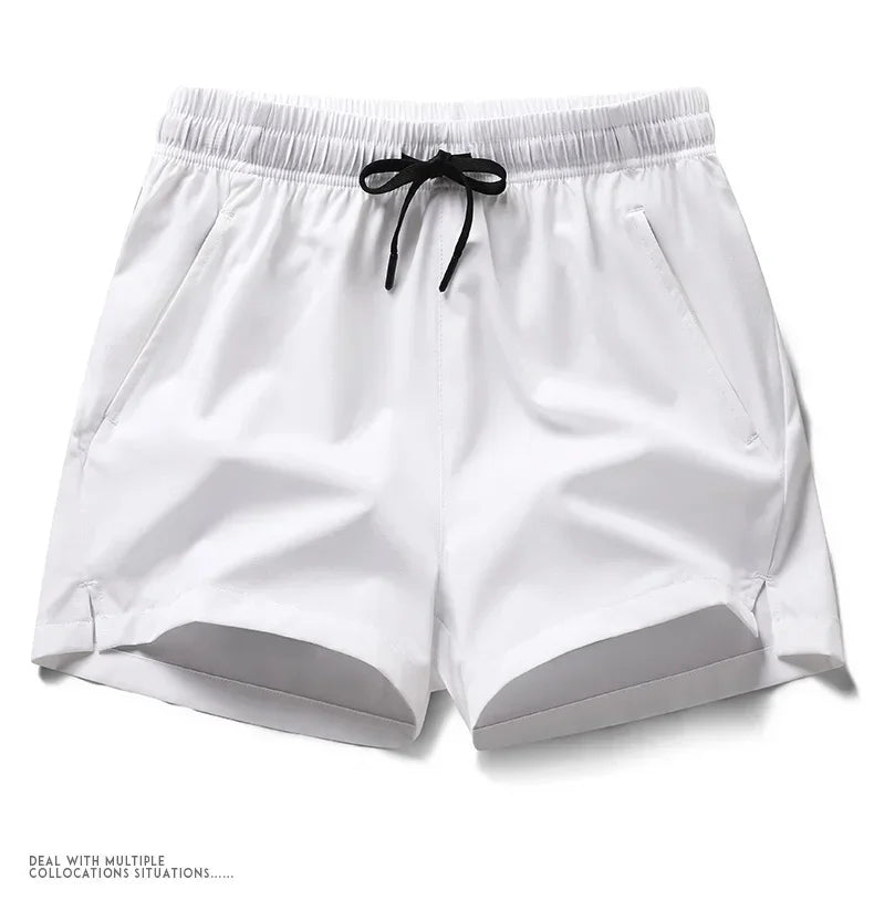 Pantaloni Sportivi Leggeri Da Uomo Con Tasche Pantaloncini Corti Estivi Da Fitness In Tinta Unita Per Jogging E Spiaggia