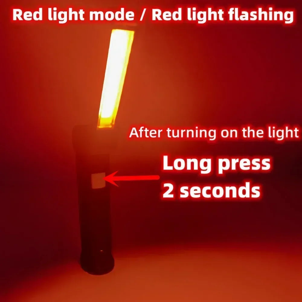 Torcia Portatile A LED COB Ricaricabile USB Lanterna Magnetica Con Batteria Incorporata Per Campeggio E Lavoro