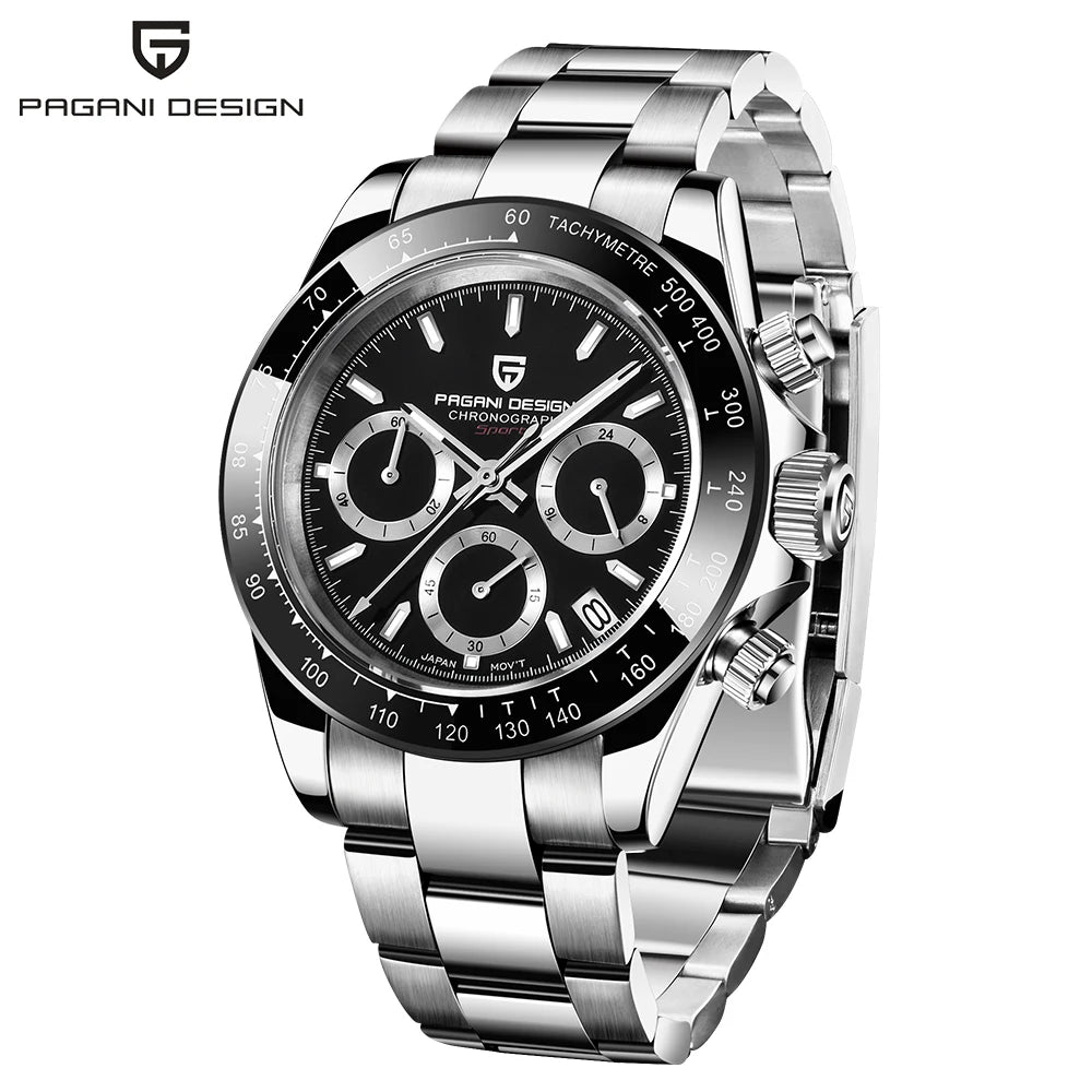 Pagani Design PD 1644 Orologio Da Uomo Con Quadrante Meteoritico E Vetro Zaffiro Quarzo 100M Cronografo