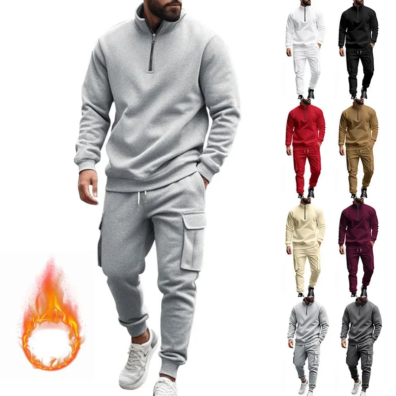 Pantaloni Sportivi Con Cerniera Calda In Velluto Da Uomo Casual Autunno Inverno 2024