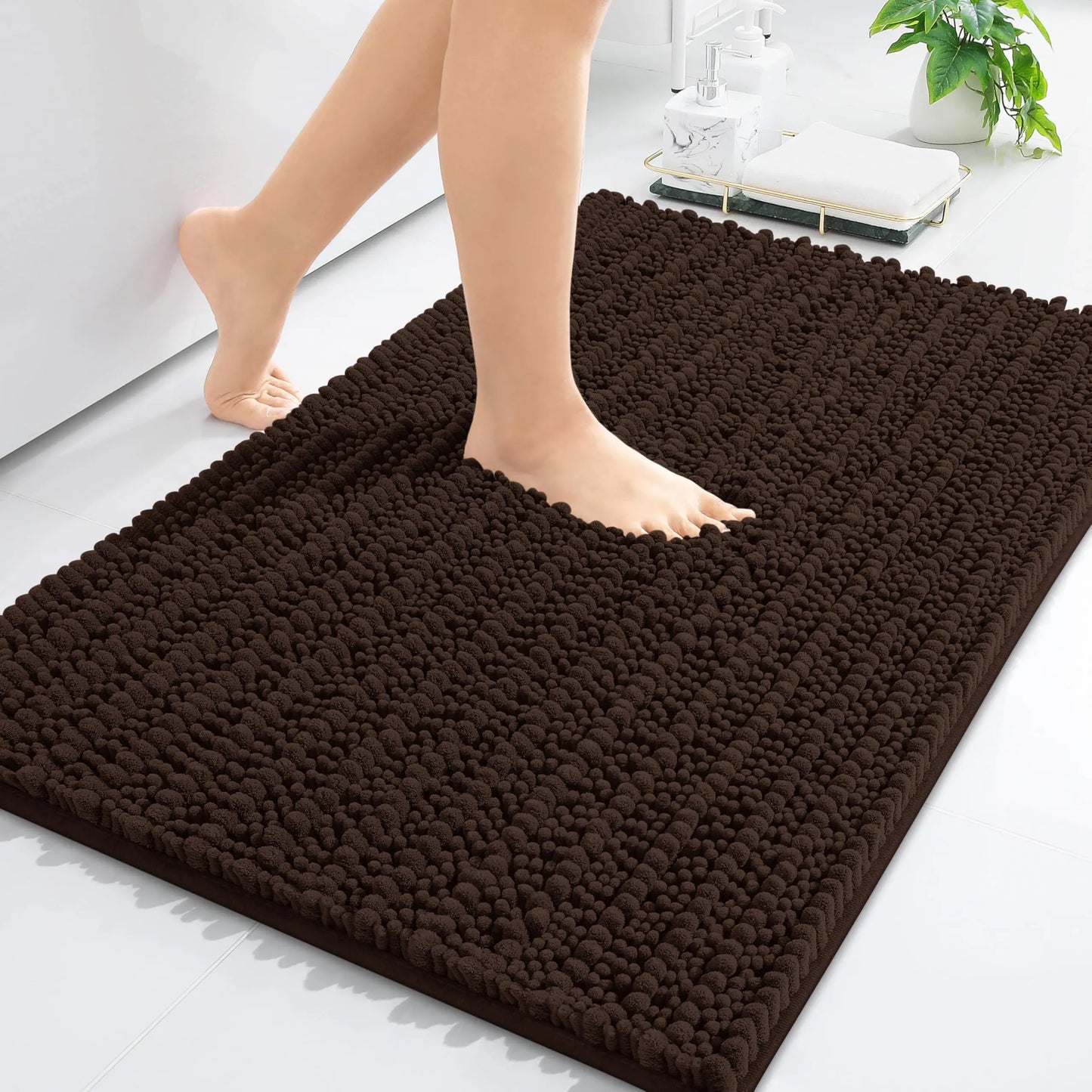 Kitinjoy Tappetino Da Bagno Lusso Assorbente Morbido E Spesso In Peluche Antiscivolo Grande Per Doccia