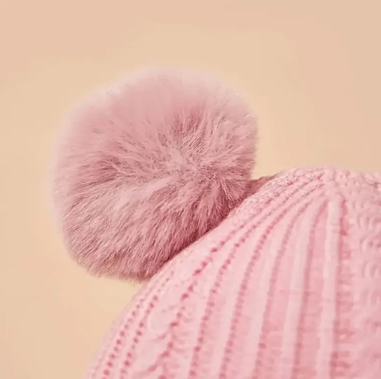 Berretto Invernale 3 In 1 Per Bambini Da 1 A 3 Anni Con Sciarpa Maschera Fodera Calda Protezione Antivento