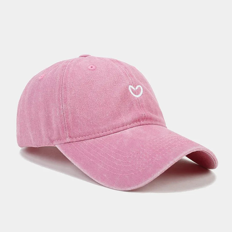 Cappello Da Baseball In Cotone Lavato Unisex Ricamato Con Amore Retro Protezione Solare Per Donna E Uomo