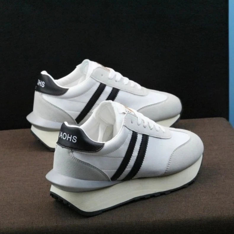 Scarpe Da Ginnastica Casual Uomo Donna Con Piattaforma Maggiorata Traspirante In Pelle Retro