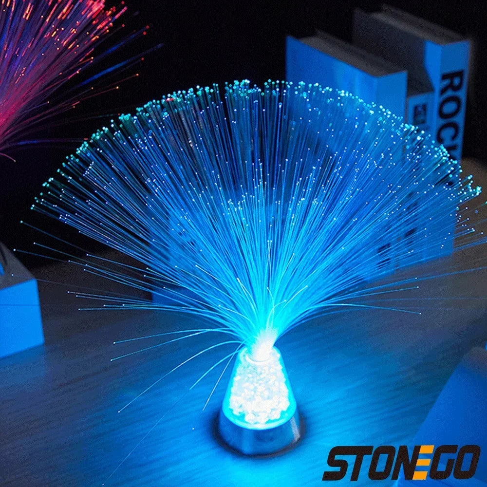 Luce In Fibra Ottica LED Notturna Stellata Colorata Per Camera Da Letto Atmosfera Festiva Luci In Cristallo