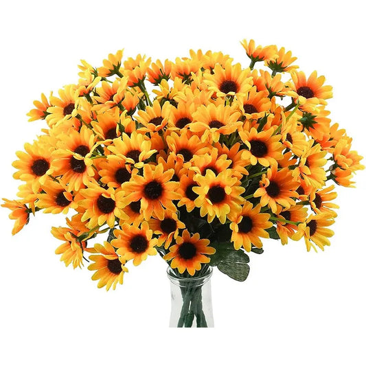 Fiore Artificiale Di Seta Giallo Margherita Mini Bouquet Per Matrimonio Vaso Da Tavolo Decorazione Casa Regalo Fai Da Te