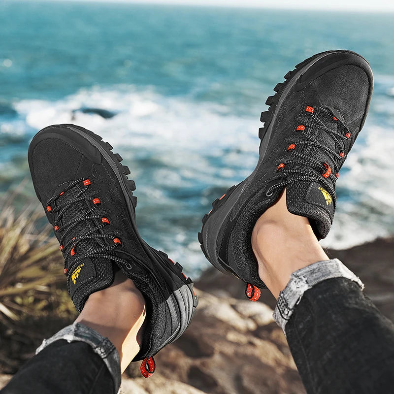 Hikeup Scarpe Da Uomo In Pelle Impermeabili Da Lavoro Invernali Antiscivolo Lusso Moda Stivali Da Uomo