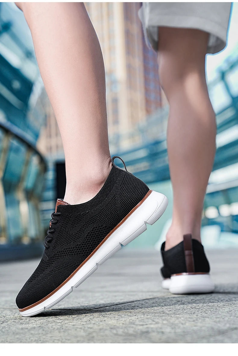 Scarpe Casual Da Uomo Traspiranti Con Cuscino Oxfords Comode Per Abito Formale In Maglia Plus Size