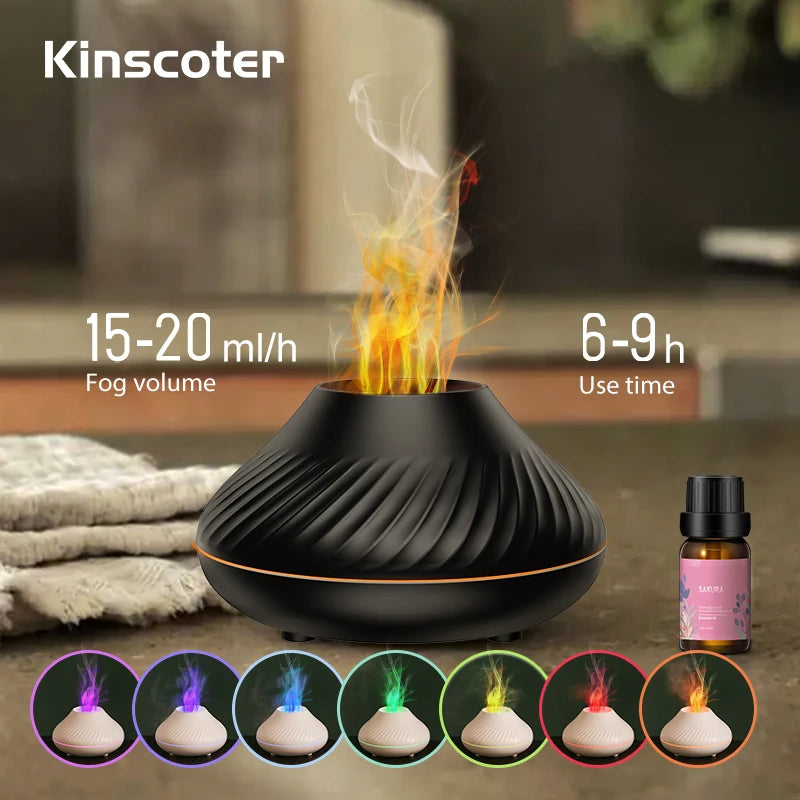 Umidificatore Per Aromaterapia Vulcanica 130ml Diffusore Di Oli Essenziali Portatile USB Con Luce Notturna