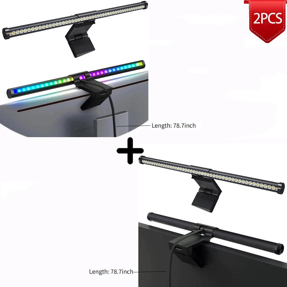 Barra Luminosa LED 44 Cm Per Monitor E Scrivania Con Atmosfera RGB Dimmerabile Ideale Per Studio E Lavoro