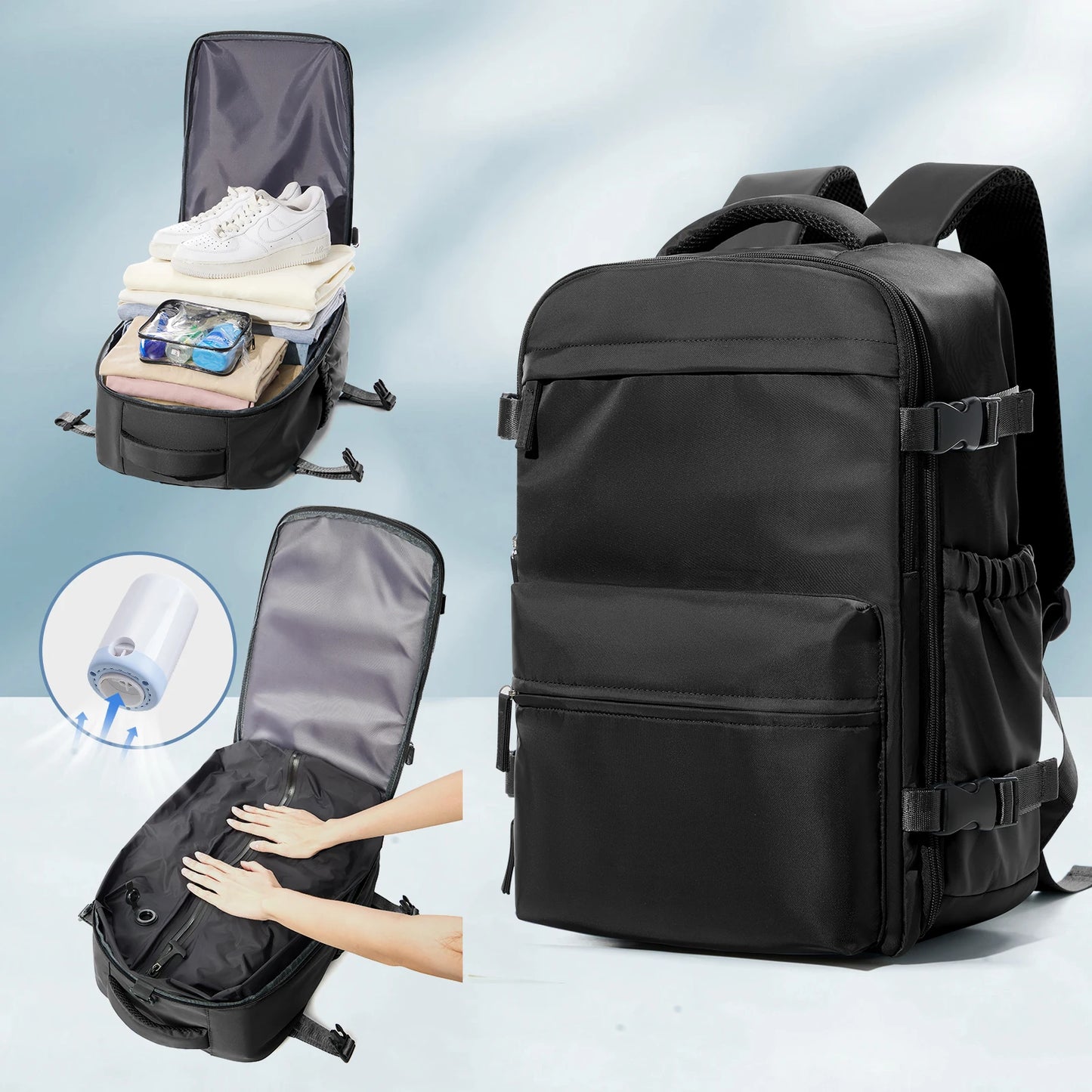 Zaino Espandibile Da Viaggio Unisex Con Ampio Scomparto Laptop Per Lavoro E Scuola 20 35 L