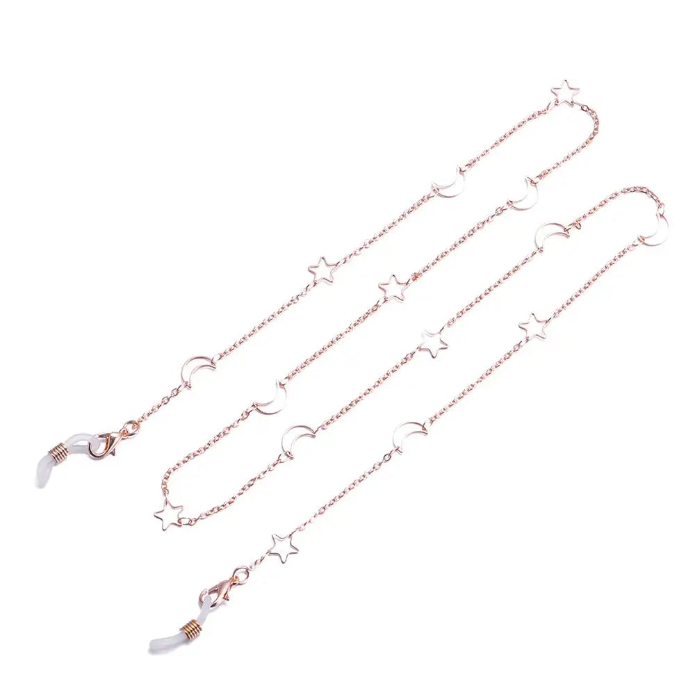Nuova Moda Per Donne Catena Occhiali Con Perle E Stelline Vuote Tracolla Cordino Per Occhiali Da Sole E Lettura