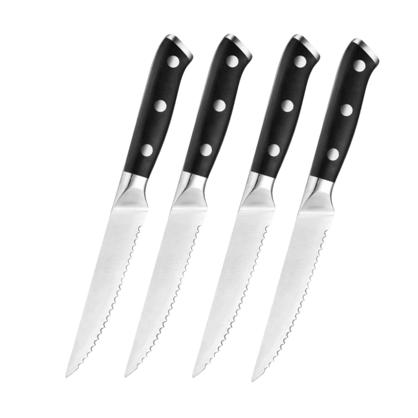 Set Di Coltelli Da Bistecca Seghettati In Acciaio Inox Con Manico In Abs Per Uso Domestico A Tavola 1 2 4 6 Pezzi