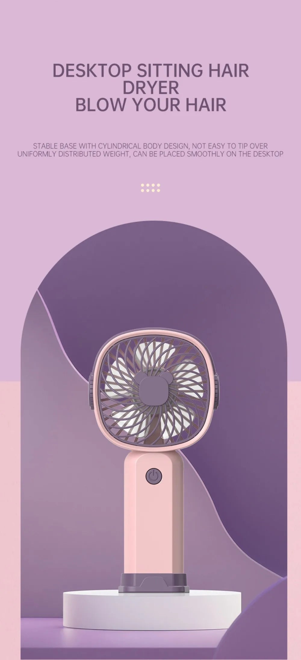 Mini Ventilatore USB Portatile Multifunzionale Con Supporto Da Tavolo Per Studenti E Esterni Batteria Ricaricabile