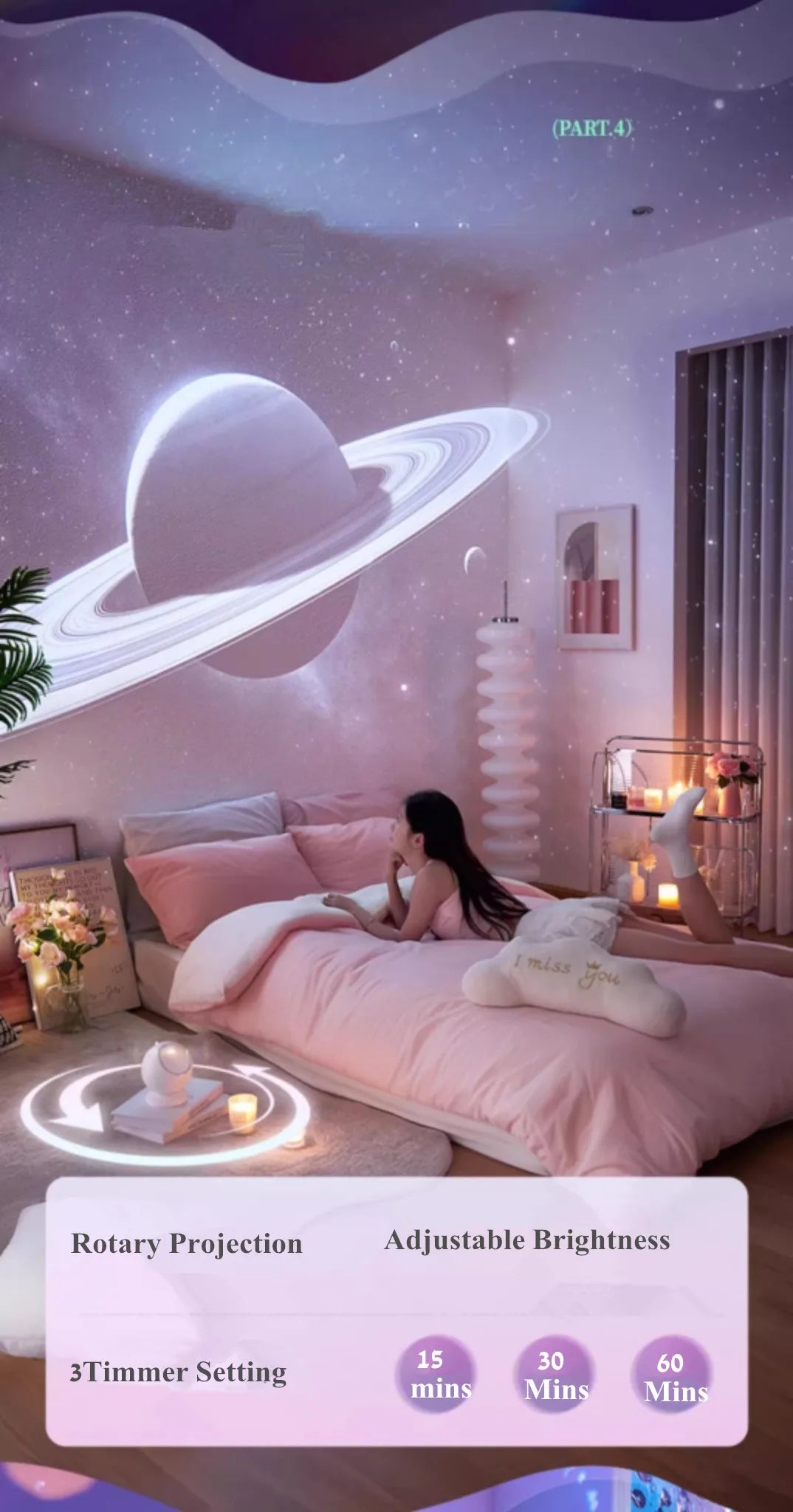 Meteor Dinamico 12 in 1 Lampada Proiettore Galaxy Ultra Trasparente Rotante con Lettore Musicale Regalo per Bambini