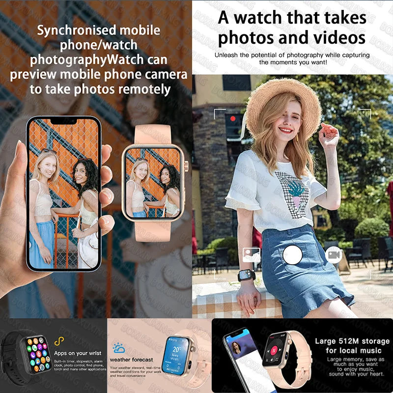 Smartwatch Con Fotocamera Registrazione Video Sincronizzazione Telefono Memoria Ampia Bluetooth Chiamate Musica 2025
