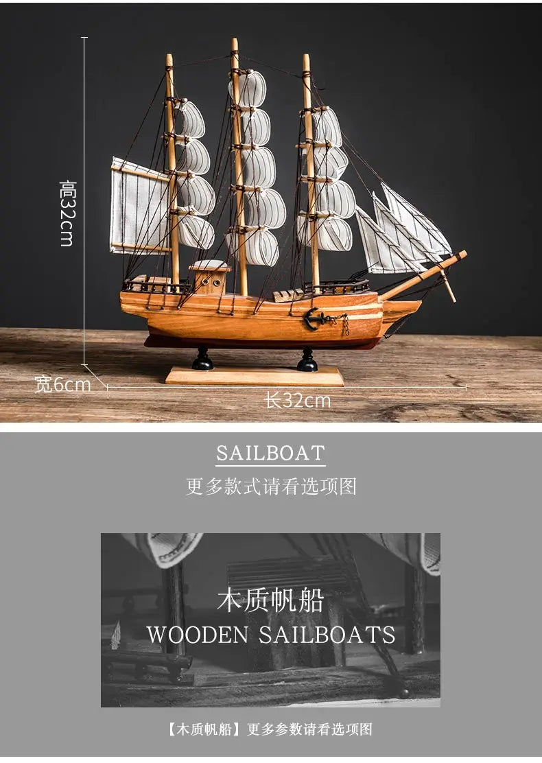 Modello Di Barca A Vela In Legno Per Decorazioni Della Casa In Stile Mediterraneo Accessori Regalo Compleanno